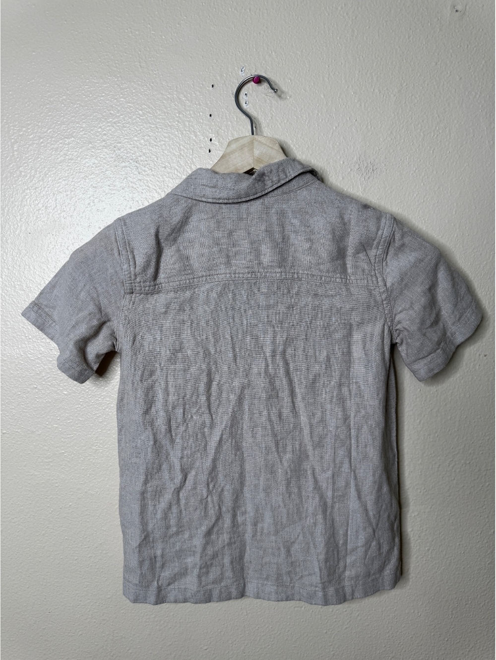 Abercrombie Kids Gray Linen Blend Button Up Shirt Boys 5/6 NWT - Picture 6 of 6
